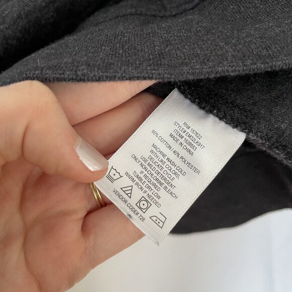 Eddie Bauer gray men's XL pullover sweater buttons crewneck style front pocket - Picture 6 of 8